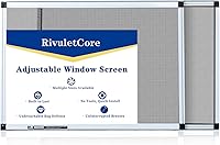 RivuletCore Expandable Window Screen Replacement (18" H x 25-49" W) - Adjustable Aluminum Frame, Tool-Free Install for Sliding Windows