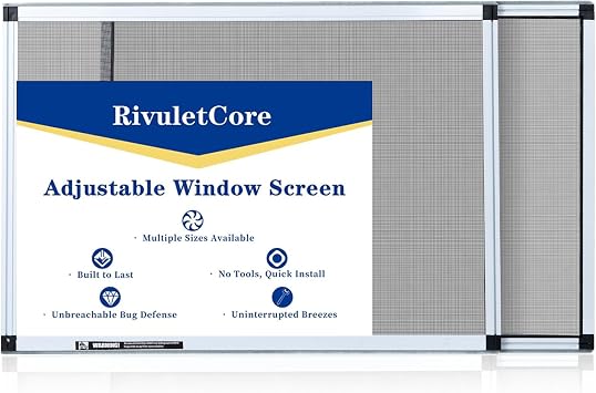 Expandable Window Screen1 Pack Adjustable Window Screen Replacement 10" H x 14.3" - 26" W - Extra Small Replacement Window Screens with Frame Expandable,Aluminum Horizontal Sliding Window Screens