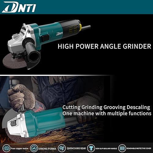 Miniatura 6 de DNTI Potente amoladora angular de 4 pulgadas para herramientas eléctricas de rectificado y corte versátiles, herramienta de grado profesional para