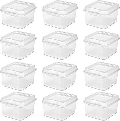 Sterilite 18038612 Flip Top, Clear, 12-Pack