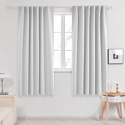 Deconovo - 2 paneles Cortinas blackout con pestaña trasera y paneles de cortina con bolsillo para barra.