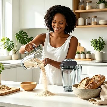 Dry Grains Blender Container 32oz | Engineered for Grain Grinding, Compatible with Vitamix 5200,5000,6300,6500,7500,Pro200/500/750,E310/E320,VM0101/0197 & More