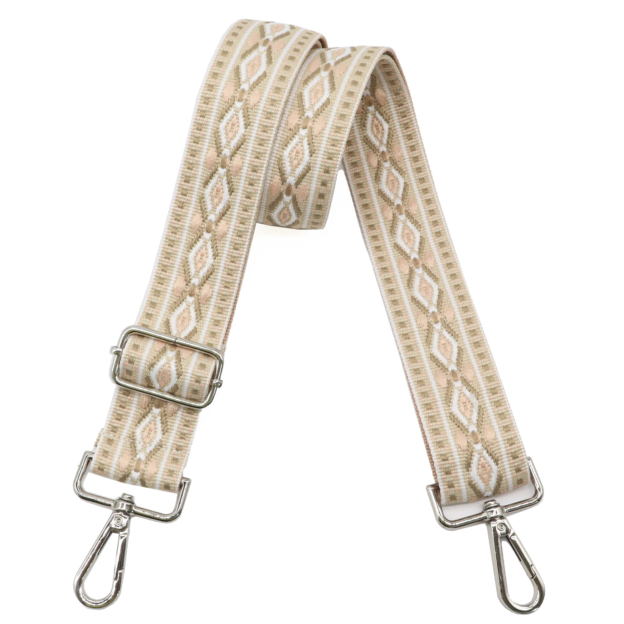 LEMEDE Purse Strap Adjustable Replacement Crossbody Bag Straps Retro Jacquard Embroidery Shoulder Straps for Shoulder Bag