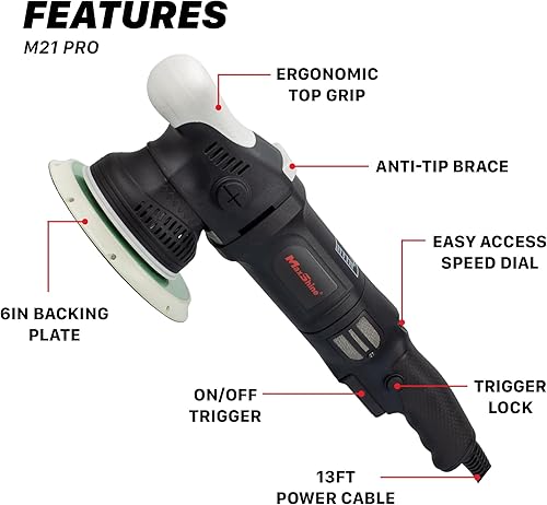 Vista 2 de Maxshine - Kit de pulidos y pulidora Pro DA de doble acción 0.827 in M21 Pro