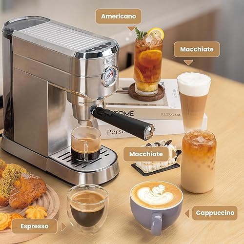 Miniatura 33 de Gevi Cafeteras comerciales para café expreso, máquina profesional de café con espumador de leche, máquinas de café expresso de acero inoxidable