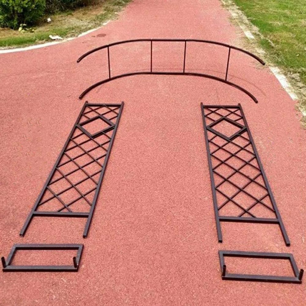 Arche de jardin en métal marron pour plantes grimpantes - Support de treillis en fer - 2 m de large x 2,7 m de haut - Parfait pour les rosiers, les vignes et l'aménagement paysager du jardin