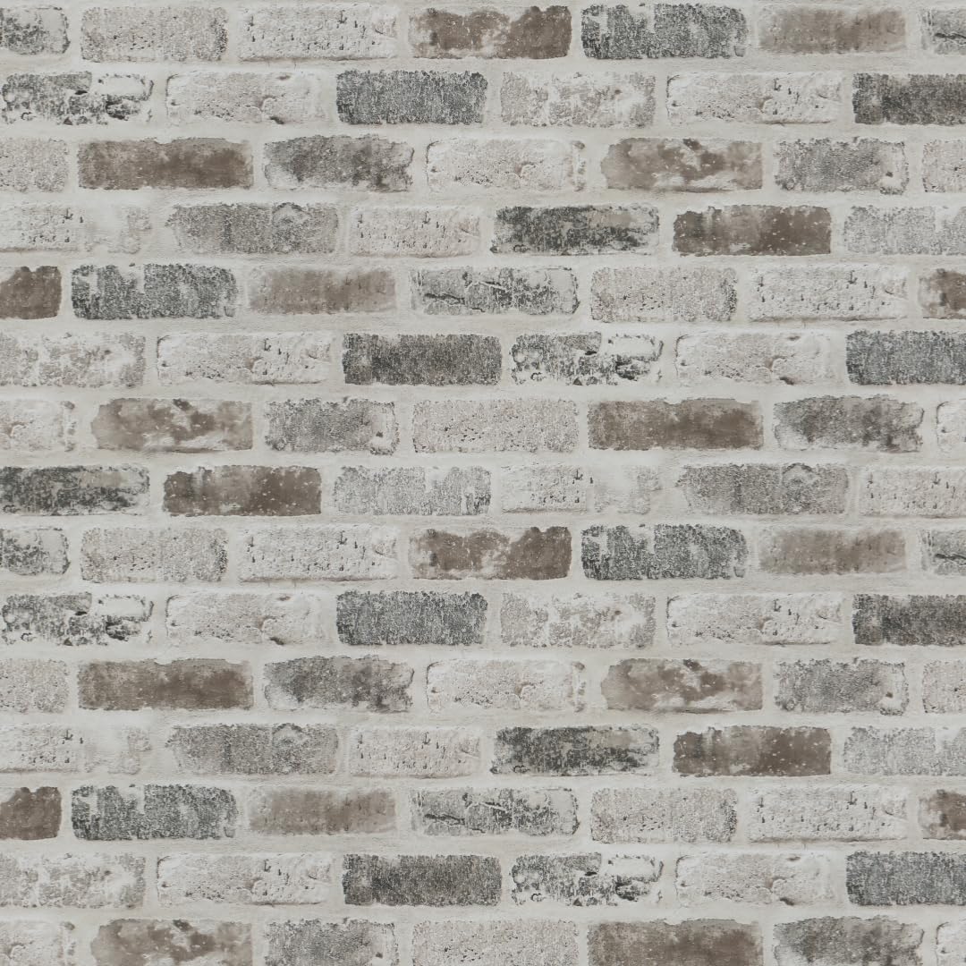Timeet Tapete Ziegel Selbstklebende Wandverkleidung Stein Wandpapier Steinoptik Klebefolie Vintage Dekorfolie Backstein Wandaufkleber Dekorative Folie Rustik Designfolie 44cm X 20m
