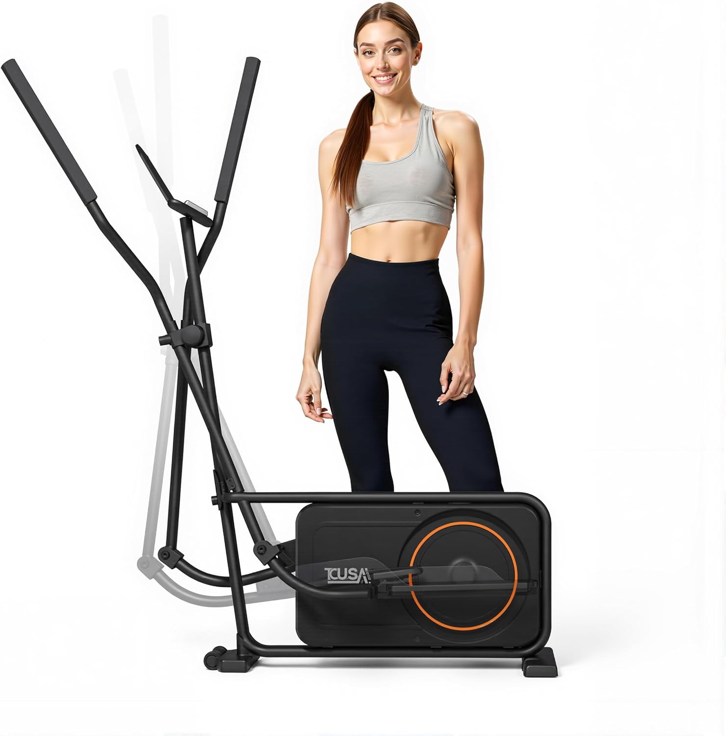 TOUSAINS ET3 Elliptical Trainers: 16-18" Adjustable Stride Cross Trainer, 32 Magnetic Resistance Machine for Home Gym, Heavy Duty 265LB Capacity, Bluetooth Quiet Workout for Seniors