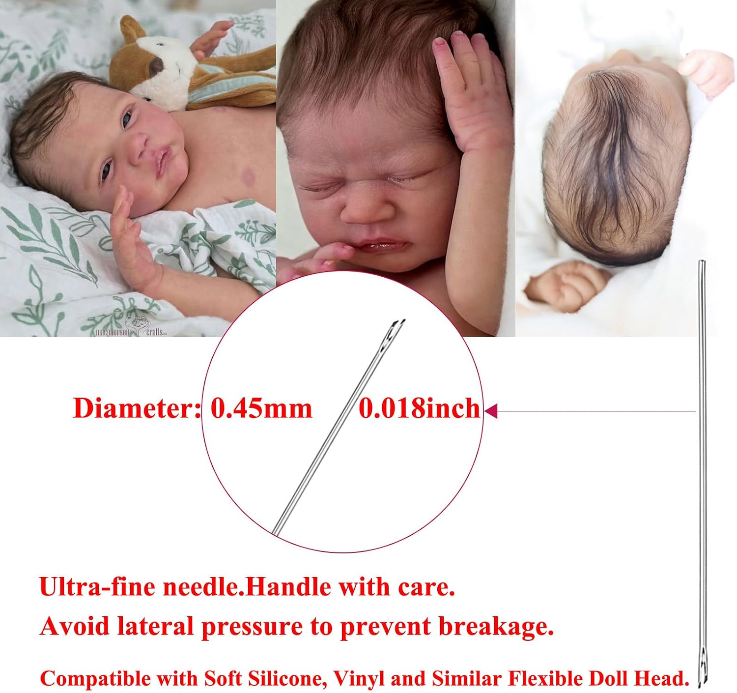 Reborn Baby Dolls Hair Rooting Tool,Newborn Hair Implanting Needles,Doll Supplies Accessories