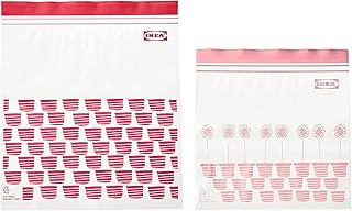 ISTAD resealable bag, patterned red/pink