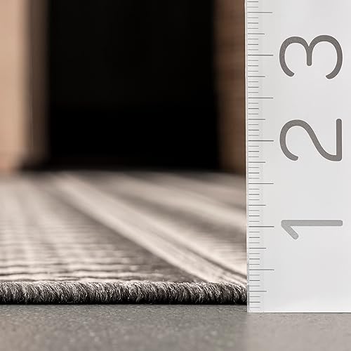 Miniatura 2 de nuLOOM Aztec - Alfombra para interiores y exteriores, cuadrada, 8 pies, color gris teófilo