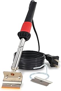 RamPro 110 W Sticker and Adhesive Remover - Long Handle Floor Wall Scraper Tool Hot Blade Decal Remover Razor Blade Scraper Pinstripe Remover Hot Knife Blade for Removing Vinyl Decals