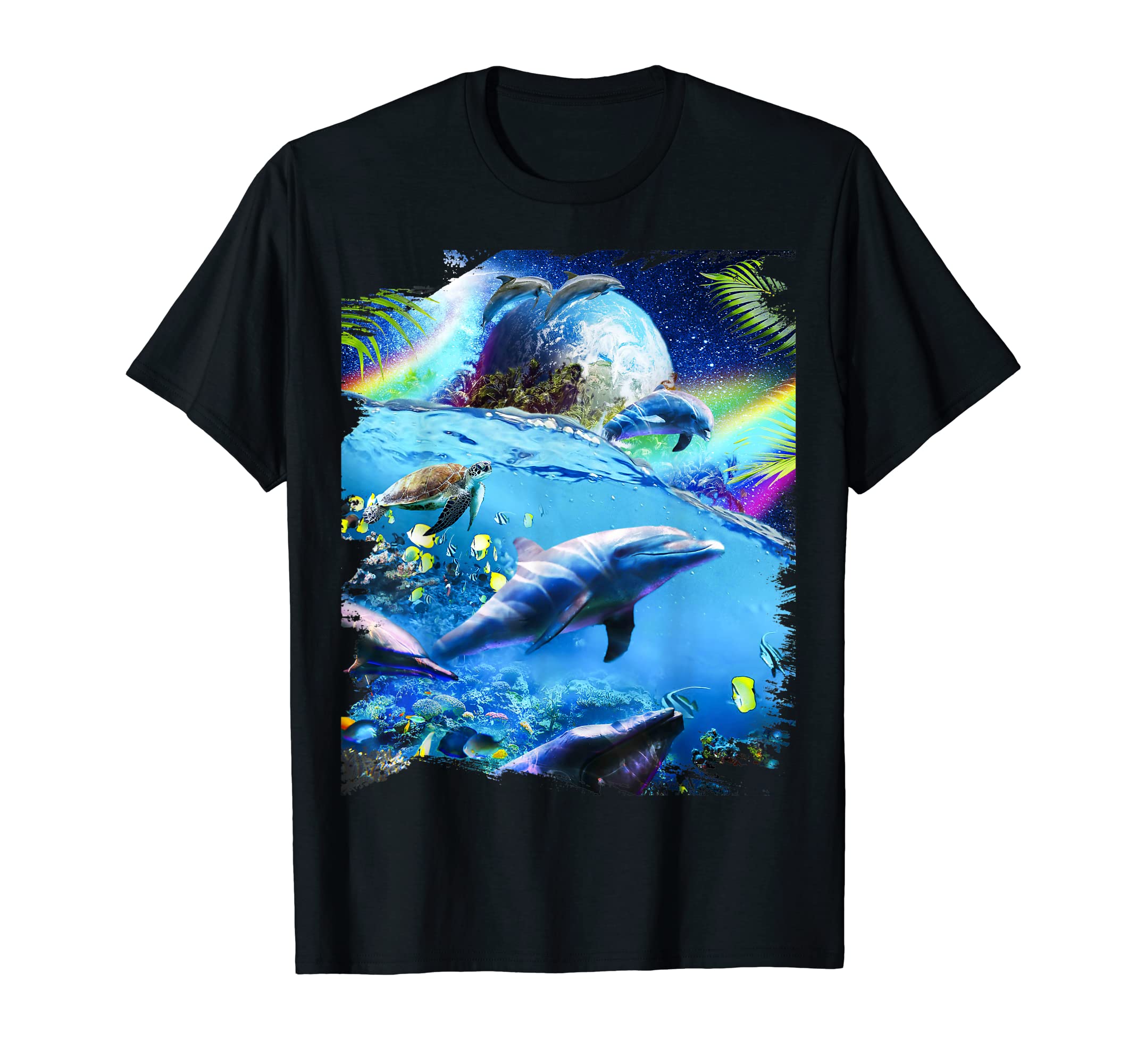 Random GalaxyGalaxy Dolphin - Dolphins In Space T-ShirtOEKO-TEX STANDARD 100
