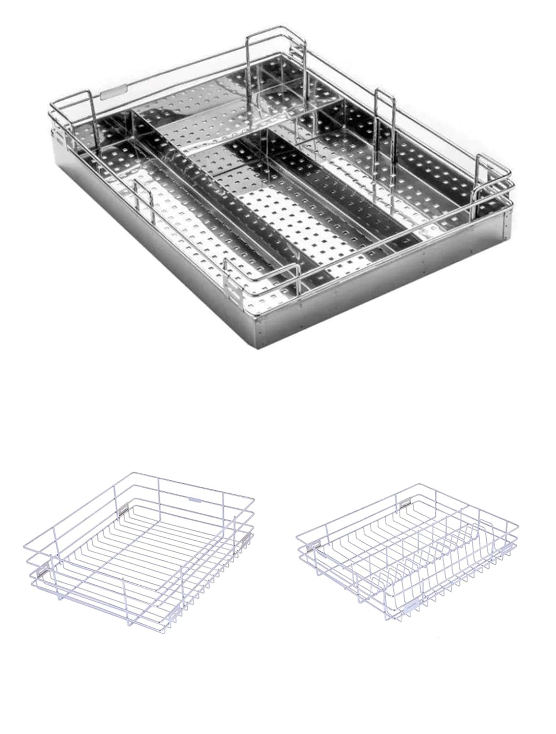 Stainless Steel Modular Kitchen Basket Size 17 * 20 (Set of 3) Amazon