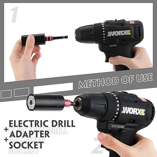 Miniatura 6 de Juego de extensión de broca flexible de 32 piezas, incluye accesorio de taladro de ángulo recto de 105, adaptador hexagonal de 14, 38, 12 pulgadas,