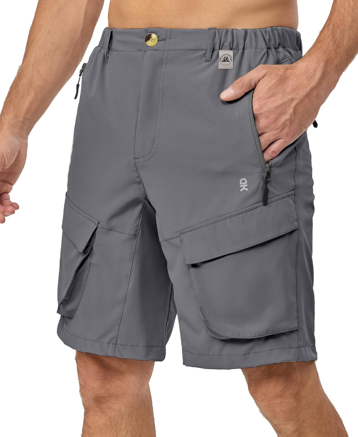 Mapamyumco Men's Quick Dry Gym Workout Athletic Shorts Lightweight 6 Pockets Hiking Cargo Shorts for Men Travel Golf Camping