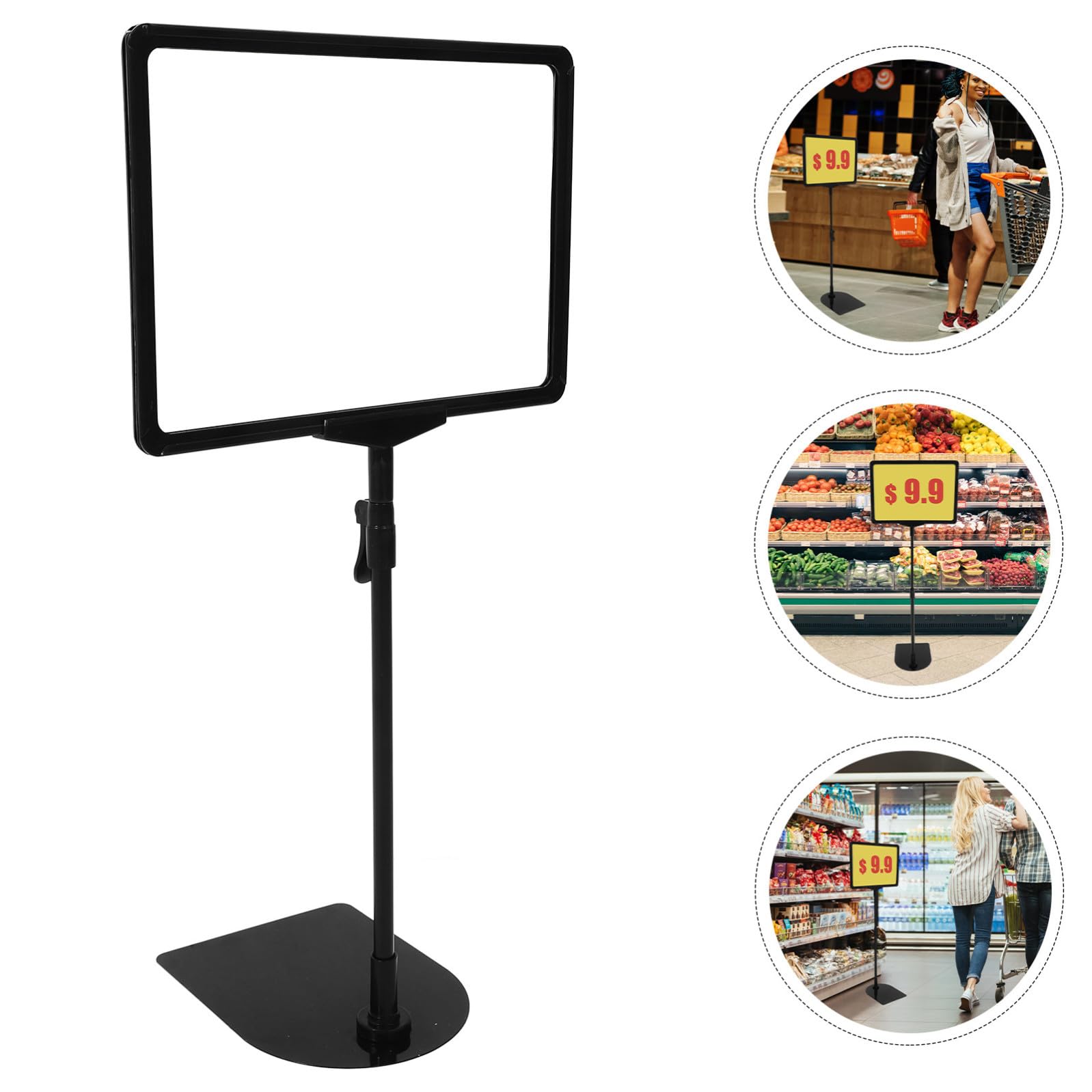 Supporti per Cartelli da Pavimento Piedistallo Regolabile 8X12 Pollici Porta Cartellini Prezzi per Offerte Promozionali e Negozi