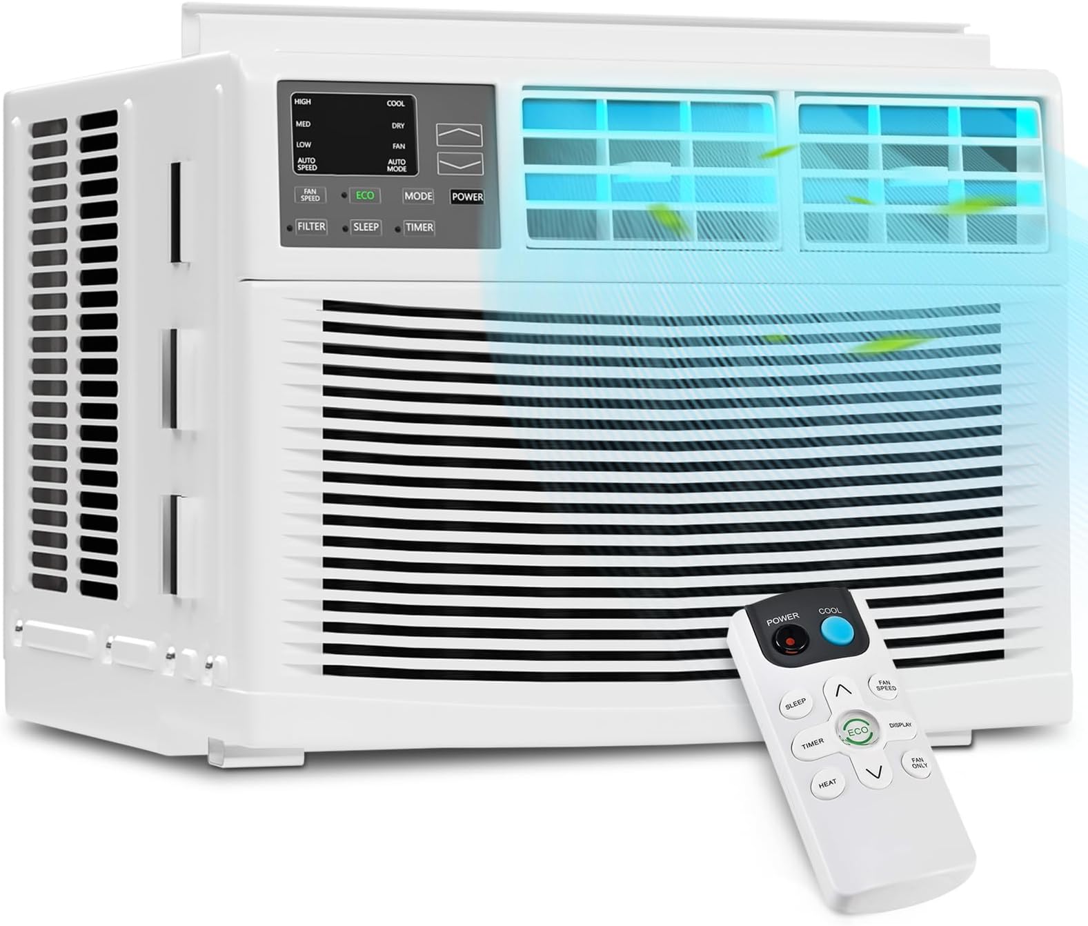 Window Air Conditioner with Dehumidifier, 115V Small Window AC with 3 Speeds, Panel Control, and 24H Timer for Apartment, Dorm (12000 BTU)