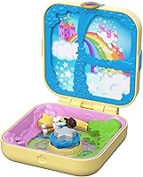 Vista 5 de Polly Pocket Hidden Hideouts Lil' Princess Pad Compact con papel perforado con temática de princesa con 3 revelaciones ocultas, 3 accesorios, 1