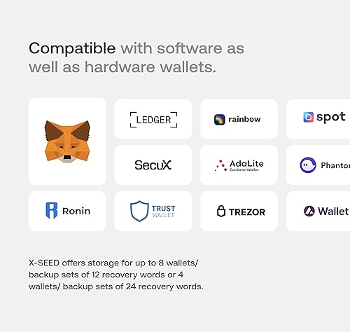 Miniatura 6 de SecuX XSEED PRO Eco - Cartera de Bitcoin indestructible Crypto Seed Storage Placa de acero - Compatible, libro mayor, carteras de hardware