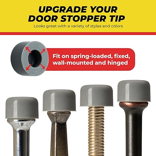 Miniatura 9 de Puntas de repuesto de goma prémium para tope de puerta, parachoques de puerta, tapas de bisagra de resorte para protección de pared y piso, tamaño
