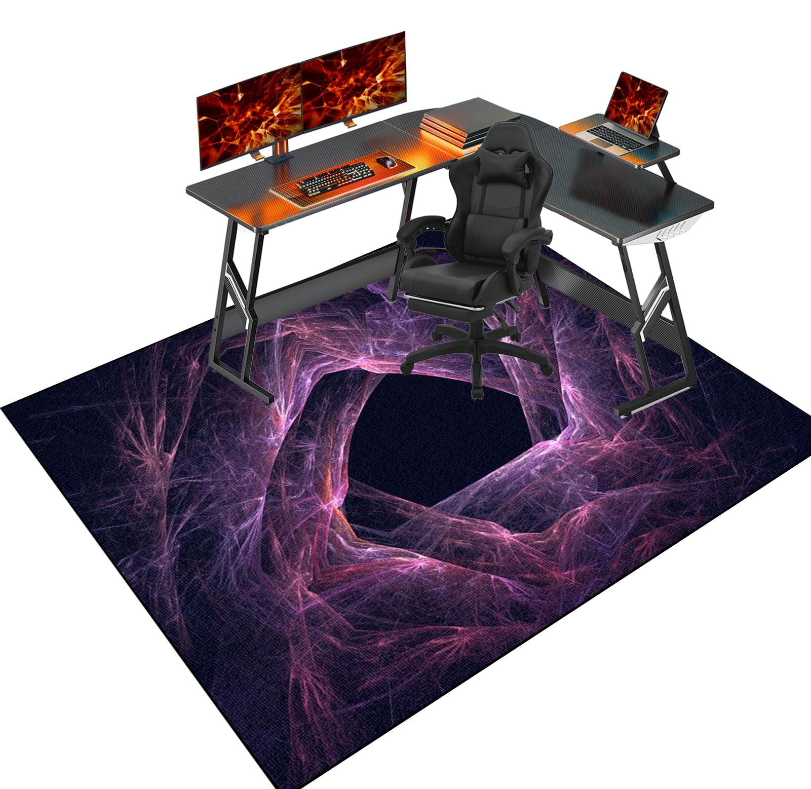 LzreXnvoFxg Office Chair Mat Hardwood Floor, Computer Desk Mats, Non-slip Gaming Chair Mat for Hard Floors, Protector Mat for Home Office Gaming Room, Under Desk Low-Pile Rug 100 x 120 cm