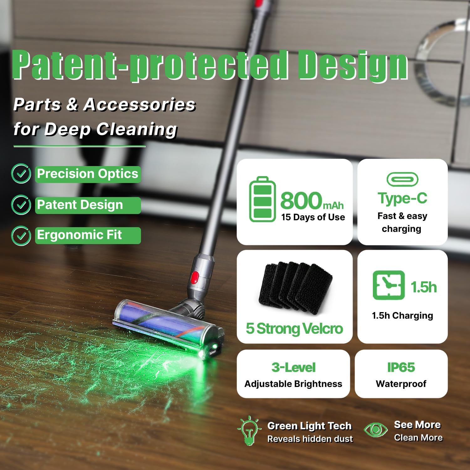 Vacuum Attachments, Vacuum Light Reveal Hidden Dust Pet Hair image 5