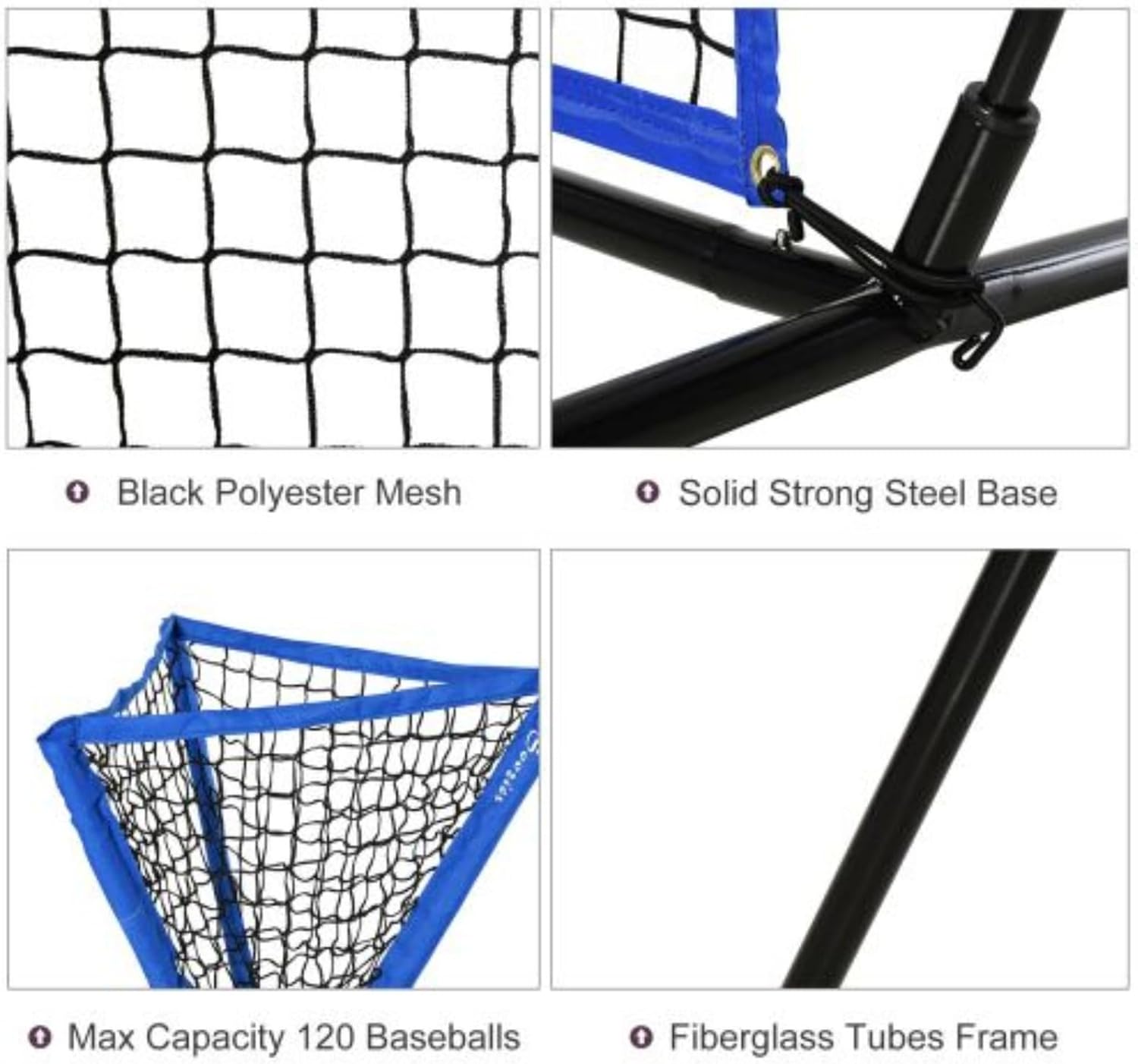 Baseball Practice Net Set, Portable Baseball Practice Equipment, 7.5x7ft Catching Net, Caddy and Batting Tee, with Carrying Case, Can Be Used for Batting, Pitching, Catching, Blue