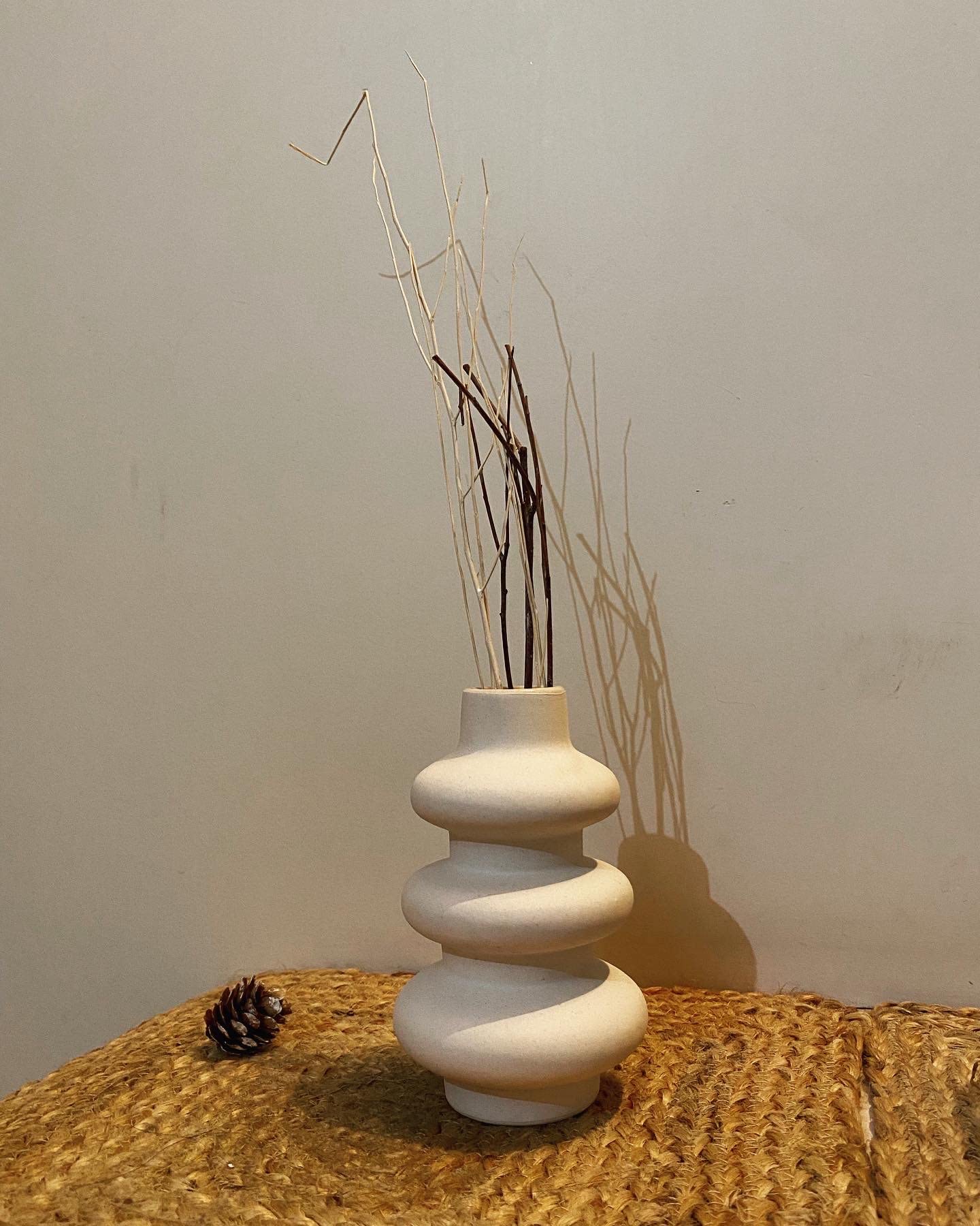 Ceramic Stylo Vase. 6.5" inches. White (Matte Finish). Perfect for Your Room, Kitchen, Tabletop, etc. Handmade & Vaastu Freindly Vase.-image-18