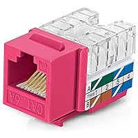 Vista 26 de Everest - Paquete de 10 conectores Keystone RJ45 Cat6A en ángulo de 90°, color blanco, conectores RJ45 hembra de perfil delgado, conector Keystone