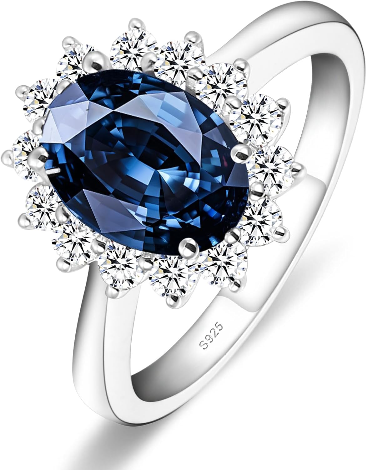 Moissanite Rings for Women D Color VVS1 Oval Moissanite Engagement Ring S925 Sterling Silver Plated With 18K White Gold Promise Wedding Rings for Women