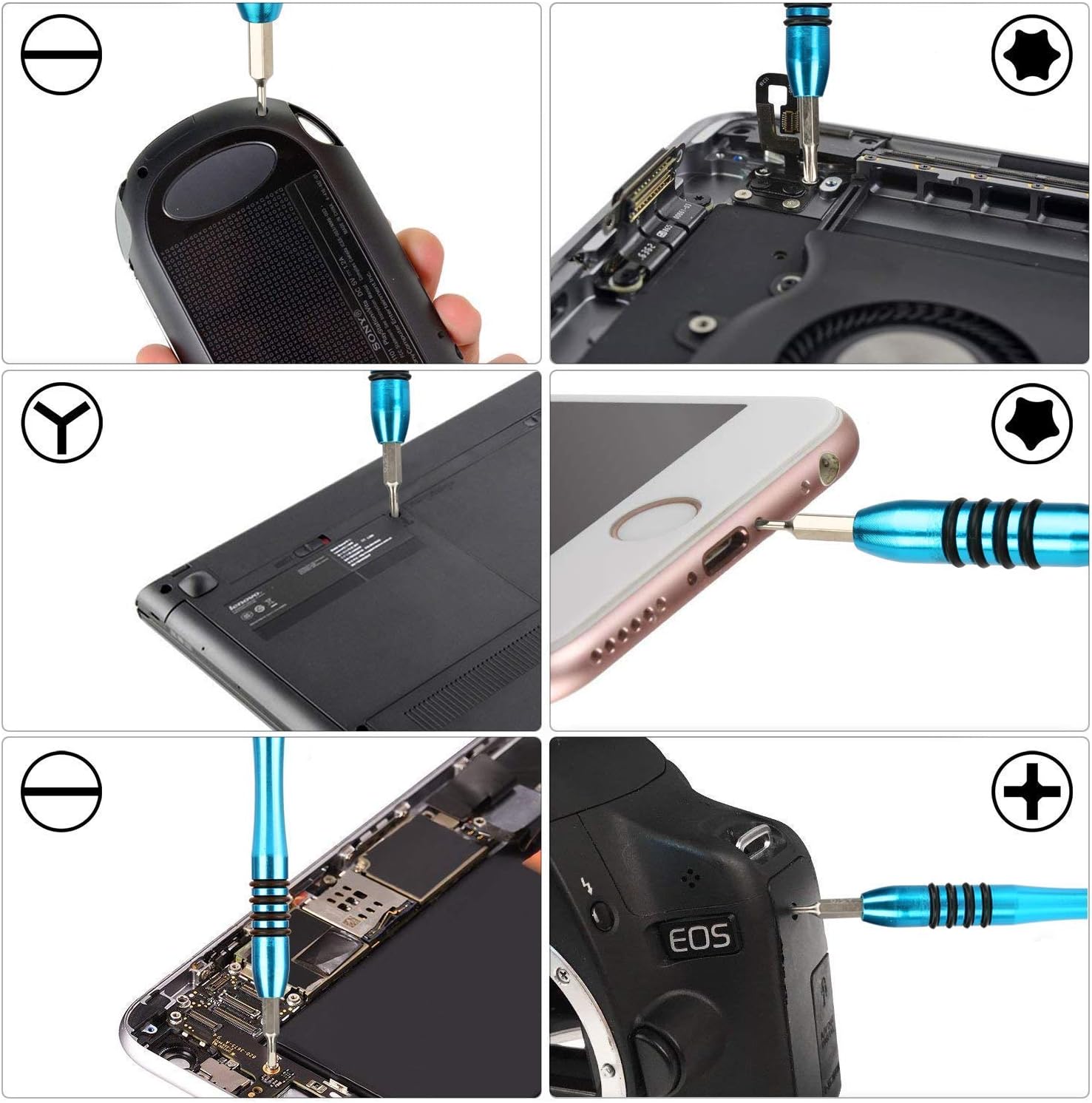 110 in 1 Professional Screwdriver Multi-Function Magnetic Precision Screwdriver Set,GOLDED BLUE Repair Tool Kit Compatible with iPhone/iPad/Android/Computer/Laptop/PC