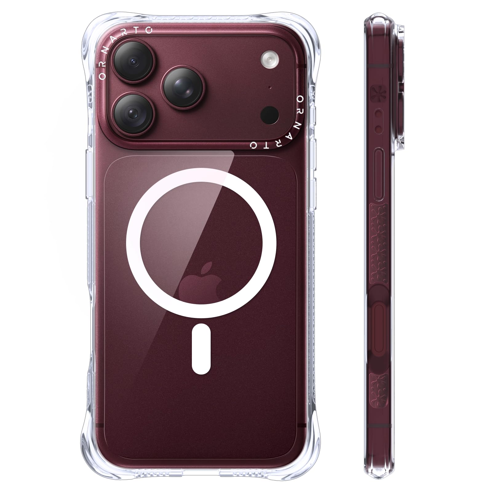 ORNARTO iPhone 18 Pro Case and iPhone 17 Pro Magnetic Clear | Compatible with MagSafe,Anti-Yellow,Military Drop Protection,Air Guard Corners,Elegant and Anti-shock