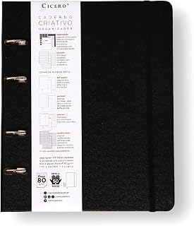 Caderno Criativo Argolado Organizador Clássica Pautado 17X24 Preto, Cicero