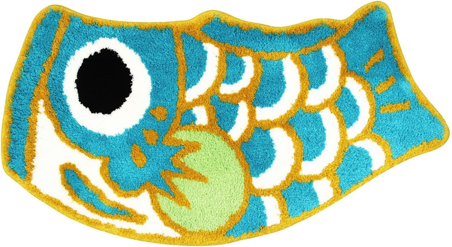 Feblilac Cute Fish Bath Mat, Japanese Koi Flag Soft