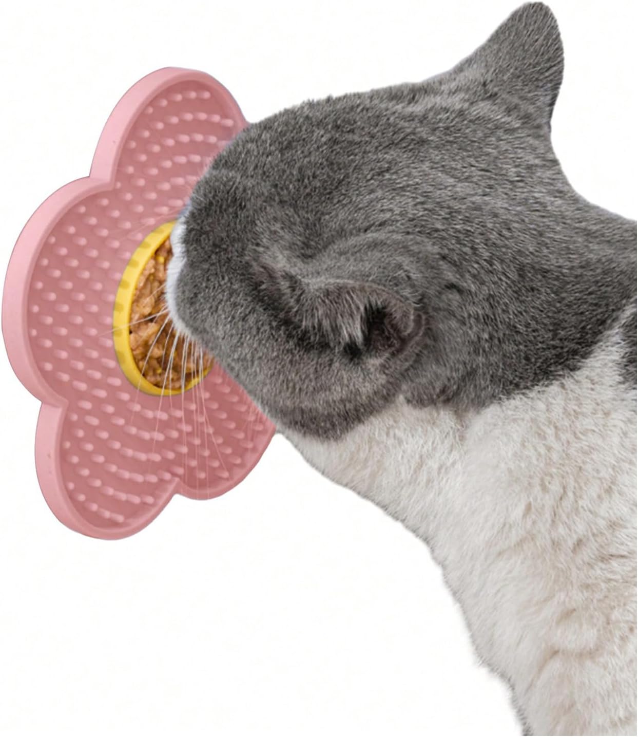 QWINEE Lick Mat for Dogs Cats Flower Shaped Pet Slow Feeder Dog Cat Puppy Bowl Lick Pad for Dog Fun Alternative to Slow Down Eat for Small Medium Large Dogs Pink One-Size image 4