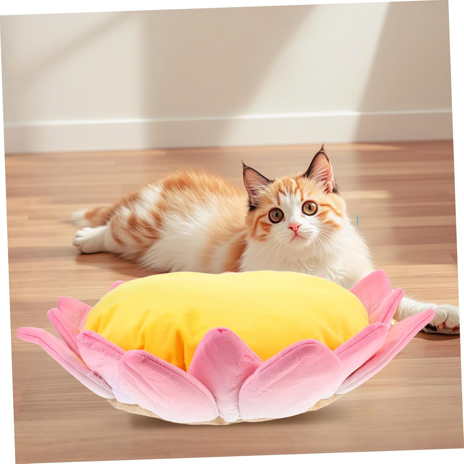 Plush Lotus Cat Sofa Bed Soft and Comfortable Non- Pet Cushion for Cats and Dogs Versatile Use As Lounge Mat Bed for Indoor Relaxation