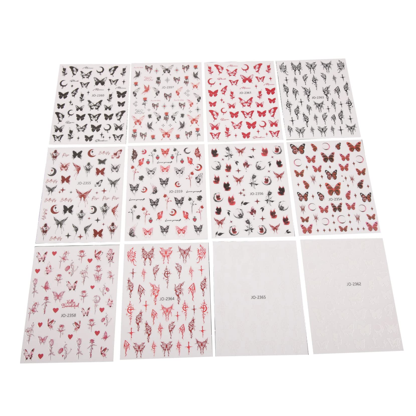 BESTYASH 5 Series Pegatina De Oscura Lirio Pegatinas De Uñas Condujo Prensa- Etiqueta Engomada De La Etiqueta Del Clavo Calcomanías Decorativas Para Uñas 12 Hojas*5