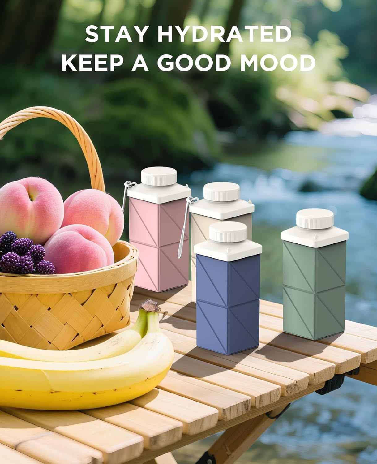 Collapsible Water Bottles 17.4oz(516ML), 2nd Generation Leakproof BPA-Free Travel Water Bottle,Lightweight Reusable Water bottle, Portable for Travel Cycling Camping Sports, DarkBlue,1 Pack - Image 6