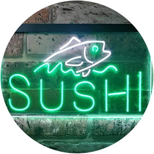 Miniatura 9 de ADVPRO Sushi Fish Sashimi Restaurant - Letrero de neón LED de doble color, rojo y azul, 24 x 16 pulgadas, st6s64-i3334-rb