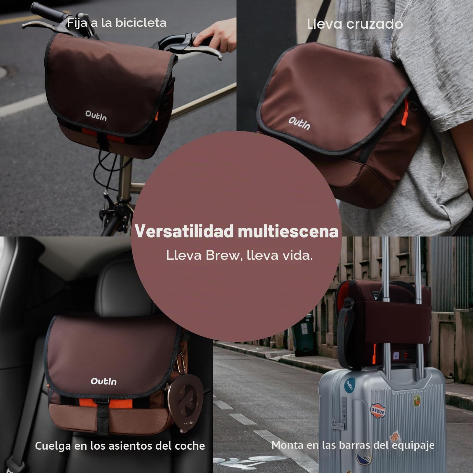 OutIn Flex Bolsa Mensajero de Nylon, Cypress Green | Bolsa de viaje de nylon para mujer y hombre, compatible con Mino, Nano y Fino