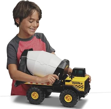 Tonka Steel Cement Mixer Vehicle, Yellow, Black, White