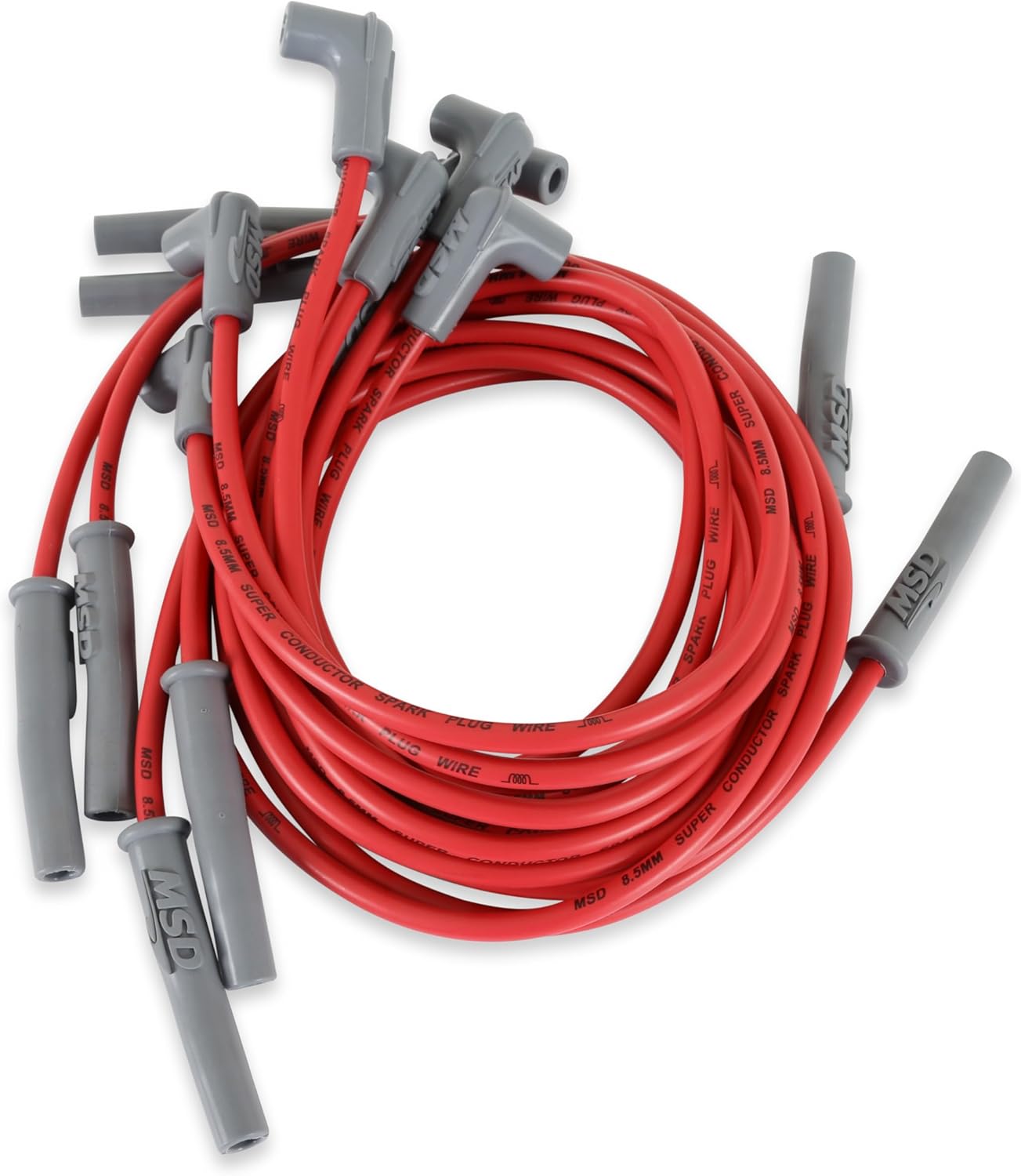 MSD 32079 Super Conductor Spark Plug Wire Set, Red