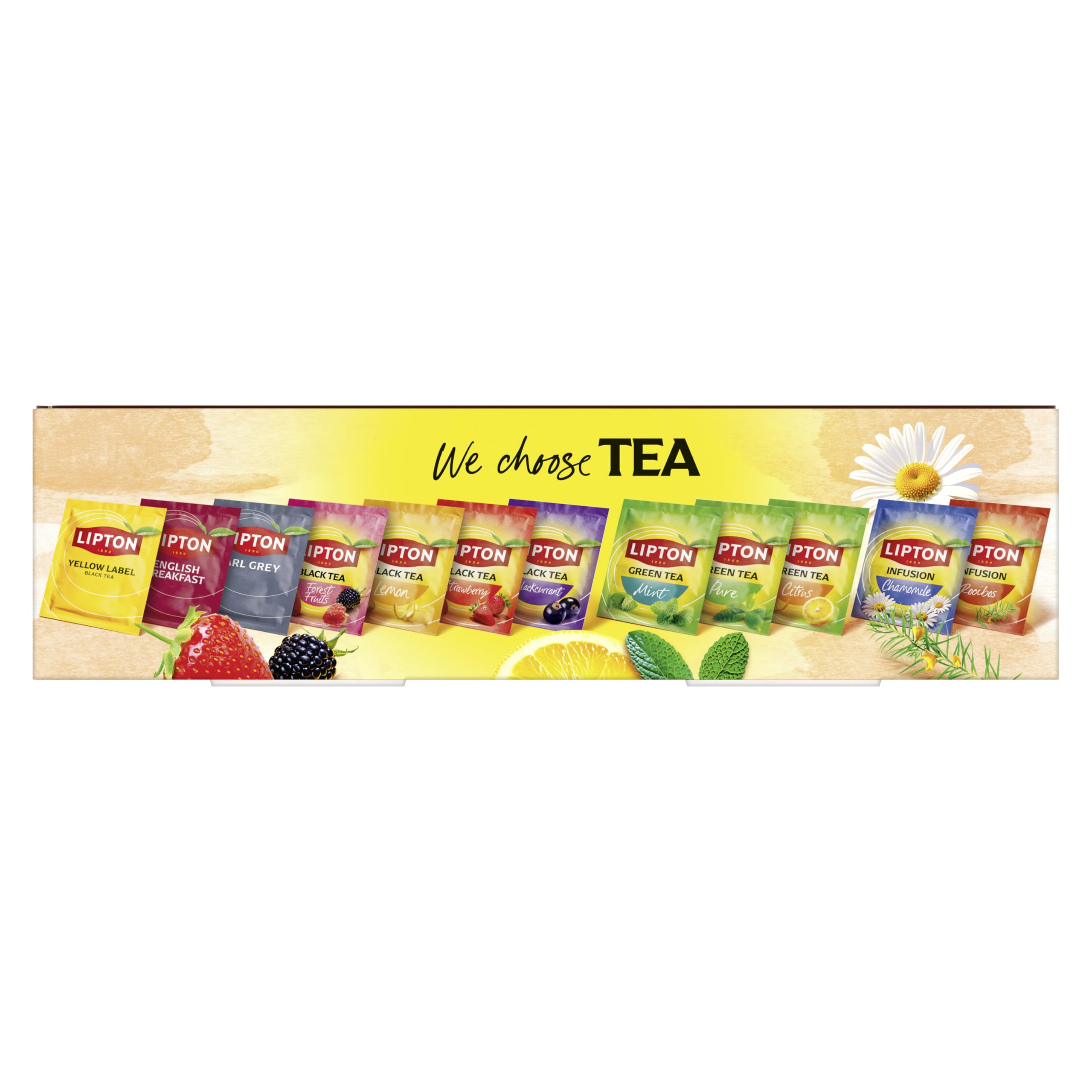 Lipton | Premium Collection | 180 Teebeutel mit 12 Tee Sorten | für Küche, Büro & Gastronomie | Schwarztee, Grüntee & Kräutertee | pflanzenbasierte, einzeln verpackte Sachets