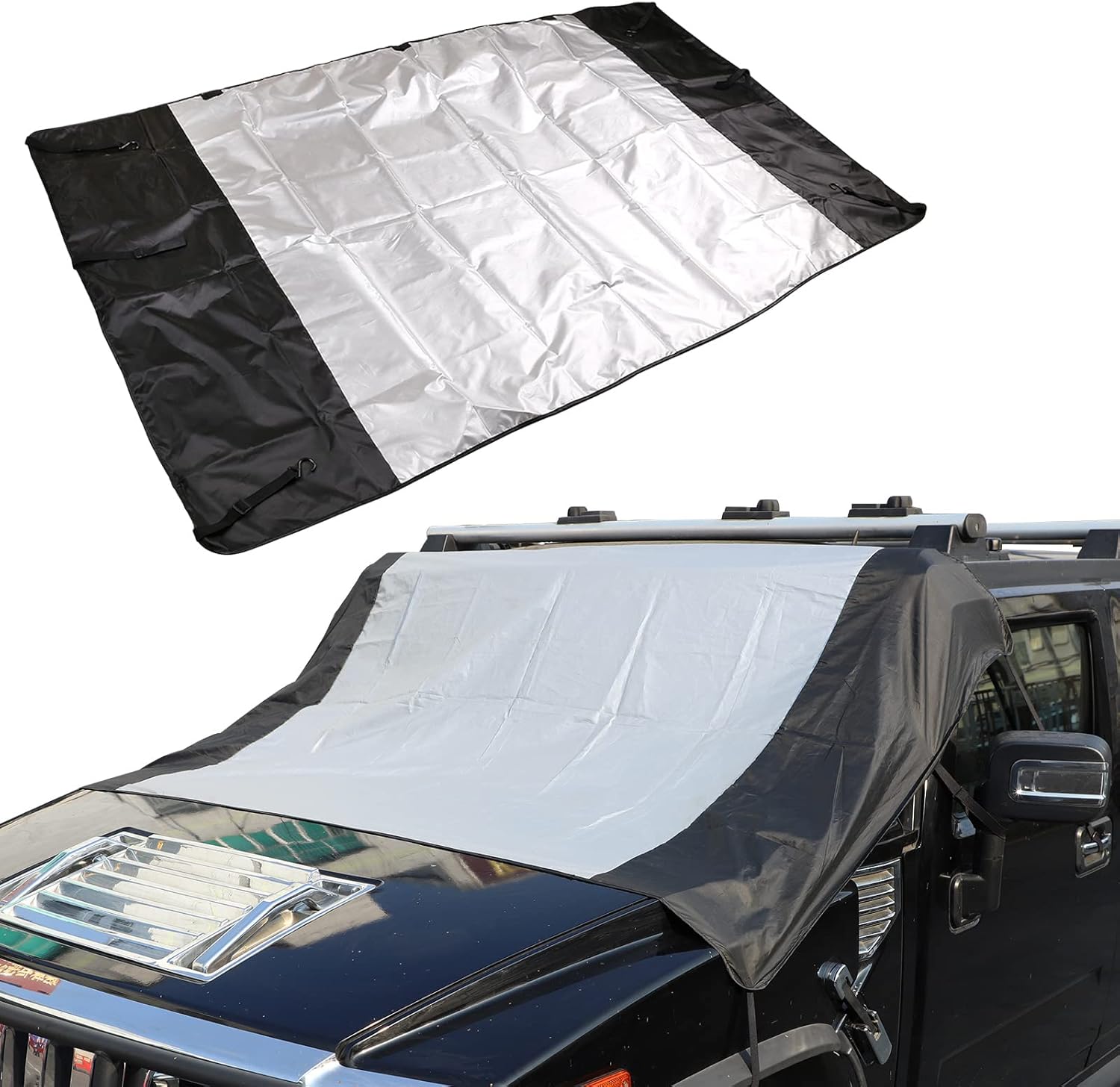 PIUGILH Car Windshield Snow Cover Fit for Hummer H2 H3,Windshield Snow Ice Cover Sun Cover,All Weather Dustproof Windshield Cover,Protects Windshield from Rain, Sun, Frost
