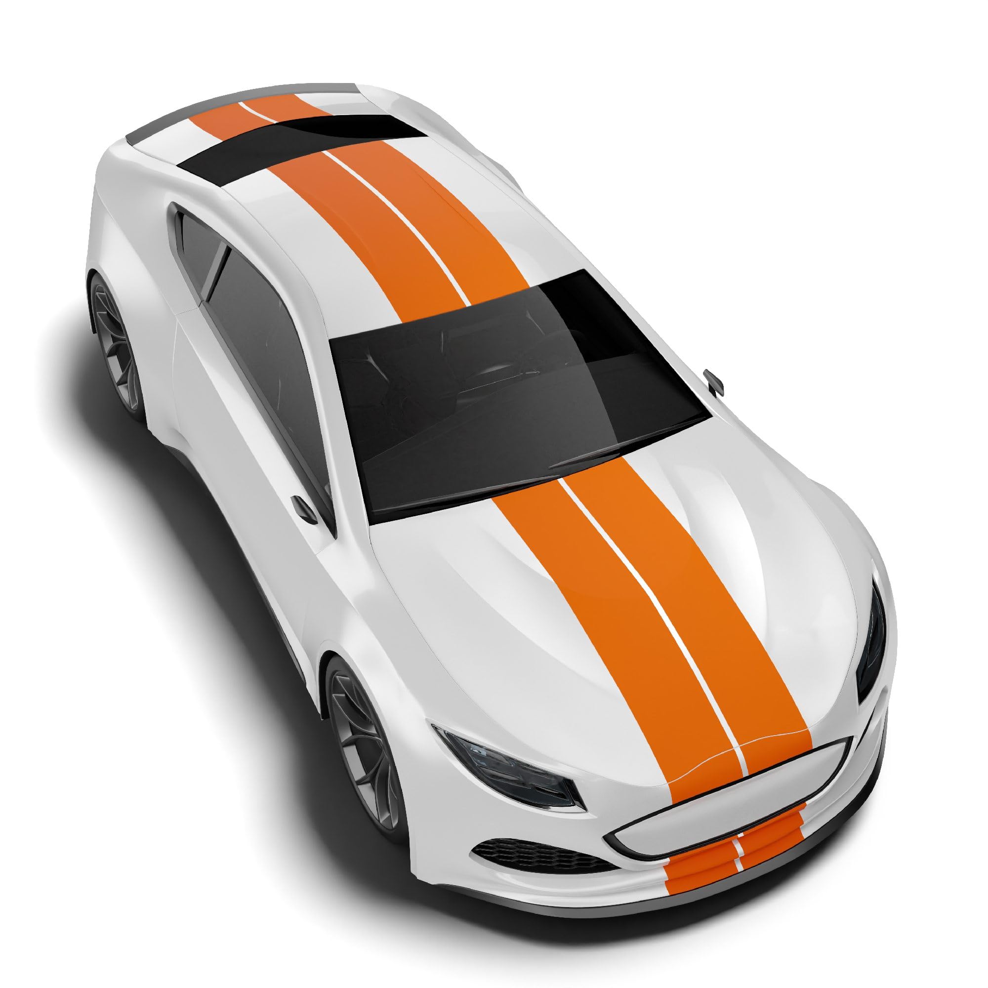 Rennstreifen Aufkleber Orange 2x 25 cm je 4m inkl. Übertragungspapier – Zierstreifen Rallye- & Viperstreifen für Auto Dach Heck Motorhaube UV-beständig Waschstraßenfest
