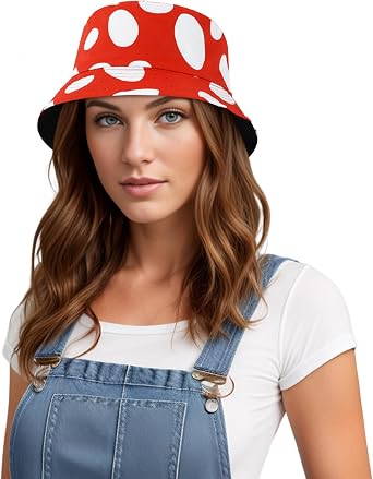 DOCILA Bucket Hats for Women Trendy Print Reversible Bucket Hat Packable All Season Fisherman Sun Caps