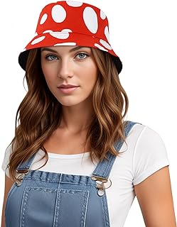 Bucket Hats for Women Trendy Print Reversible Bucket Hat Packable All Season Fisherman Sun Caps