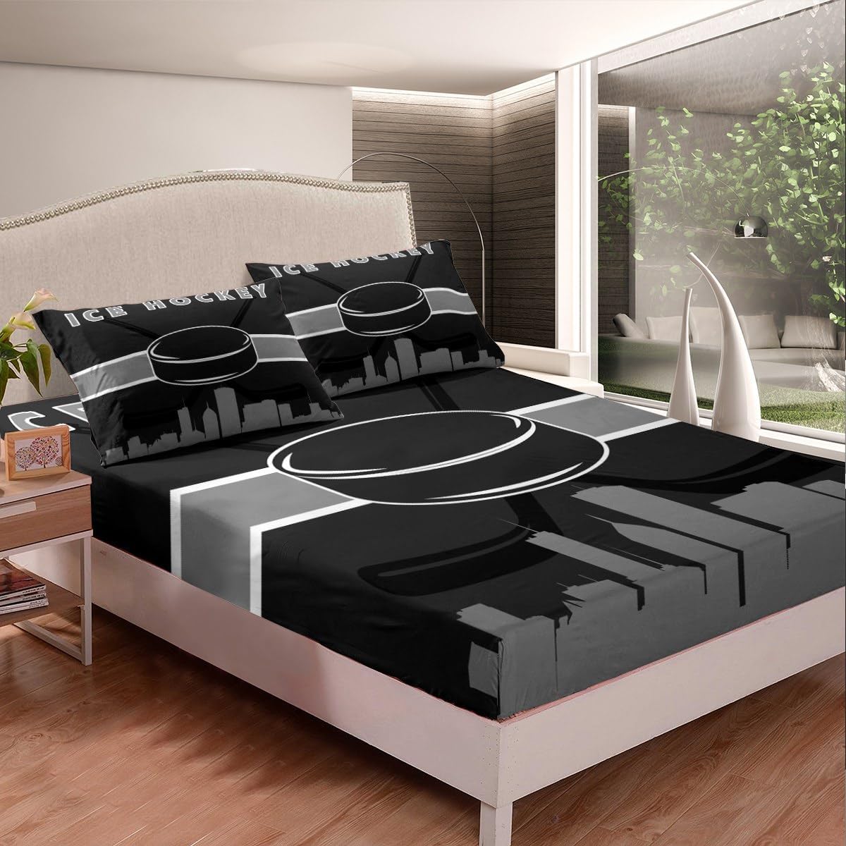 Erosebridal Children Boys Video Game Bed Sheets Set Toddler Sport King Size Sheet Sets, Baseball Sheets Black Pink Bed Set