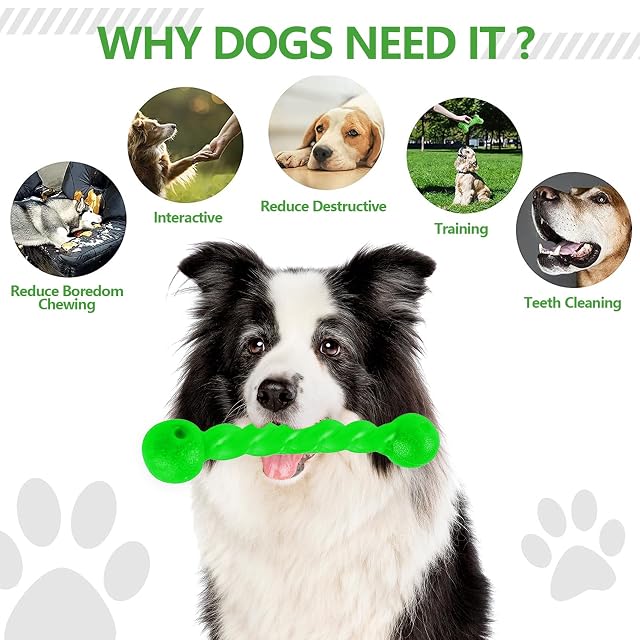 Foto 4 de 7 de QYRDBGY Juguete para perros, 3 unidades de goma en espiral, huesos masticables duraderos